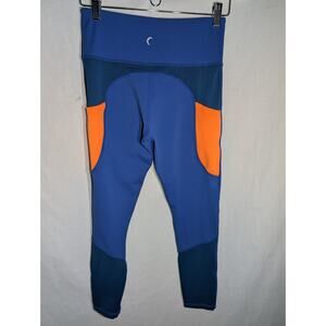Zyia Active Womens Capri Leggings Sz 6-8 Blue Neon Orange Pockets Athleisure‎